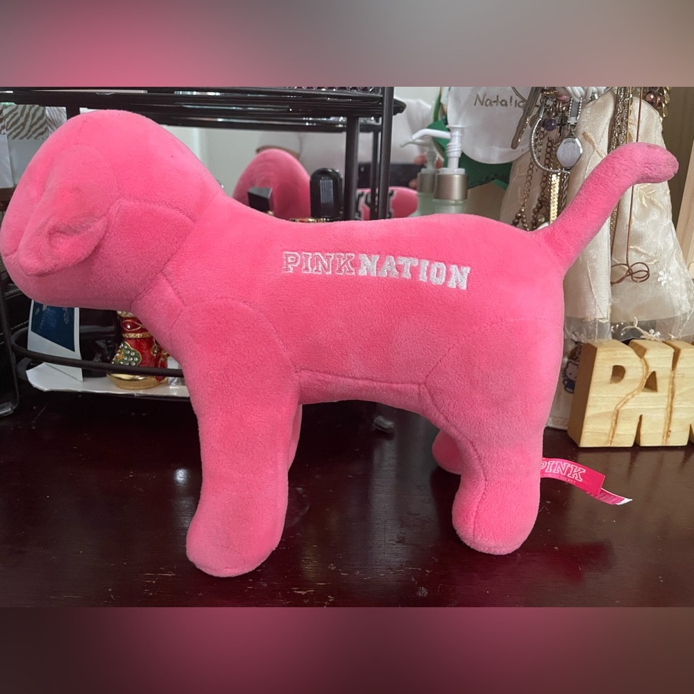 LARGE Victoria Secret PINK NATION LIMITED EDITION COZY PLUSH PUPPY DOG BIG - Picture 3 of 3